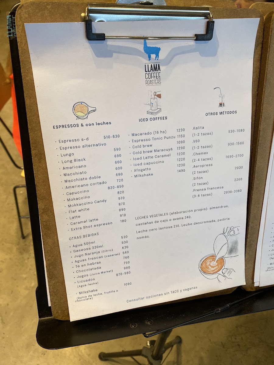 Llama Coffee Roasters Menu - Image 4